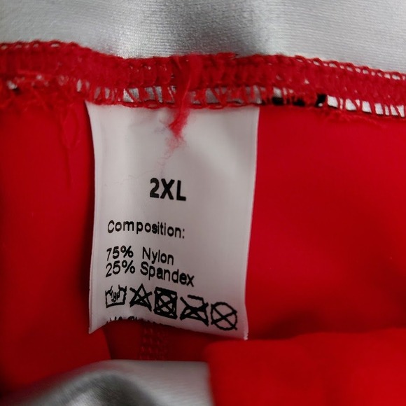 Red Faux Leather High Waist Leggings Hook and Eye Closure Women's 2XL - Picture 3 of 13